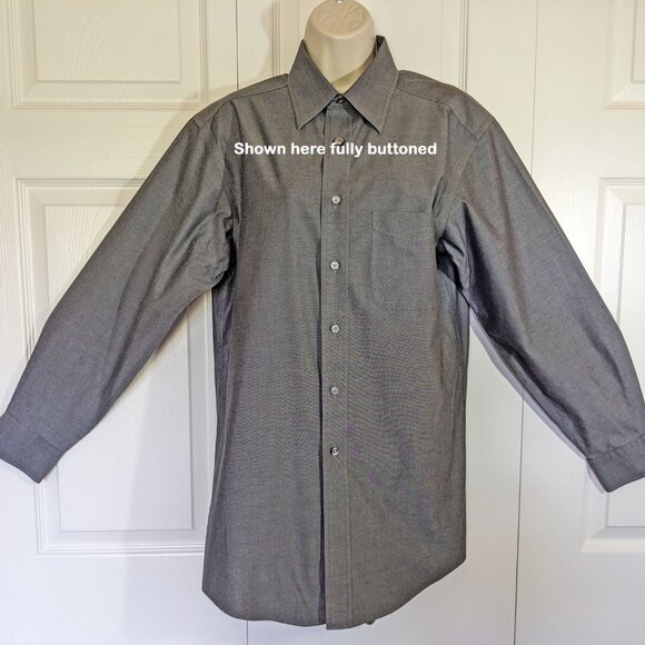 Roundtree & Yorke Gold Label dress shirt, Dark gray, Non Iron cotton, 15/33, VTG - Picture 16 of 16